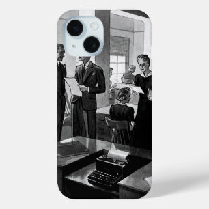 Vintage bedrijf, leidinggevende zakenmannen kantoo iPhone 15 case