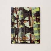 Vintage bedrijf, telefoon assemblagelijn arbeiders legpuzzel (Verticaal)