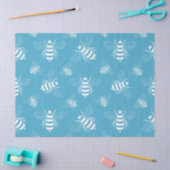 Vintage Bee Botanical Blauw (2) Tissuepapier (Craft)