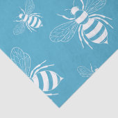 Vintage Bee Botanical Blauw (2) Tissuepapier (Detail)