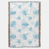 Vintage Bee Botanical Blue (1) Deken (Voorkant Verticaal)
