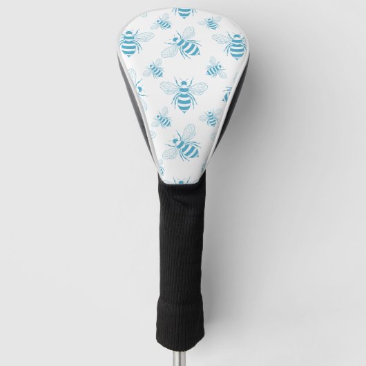 Vintage Bee Botanische Blauwe (1) Golfheadcover (Voorkant)