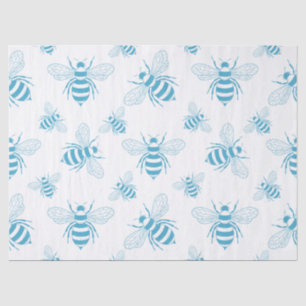 Vintage Bee Botanische Blauwe (1) Tissuepapier