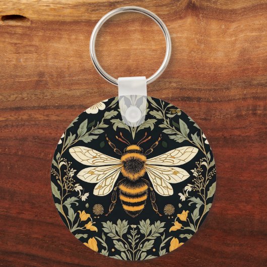 Vintage Bee Garden Sleutelhanger (Achterkant)