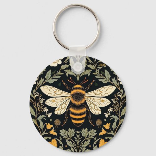 Vintage Bee Garden Sleutelhanger (Achterkant)