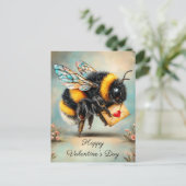 Vintage Bee Love Messenger Briefkaart (Staand voorkant)