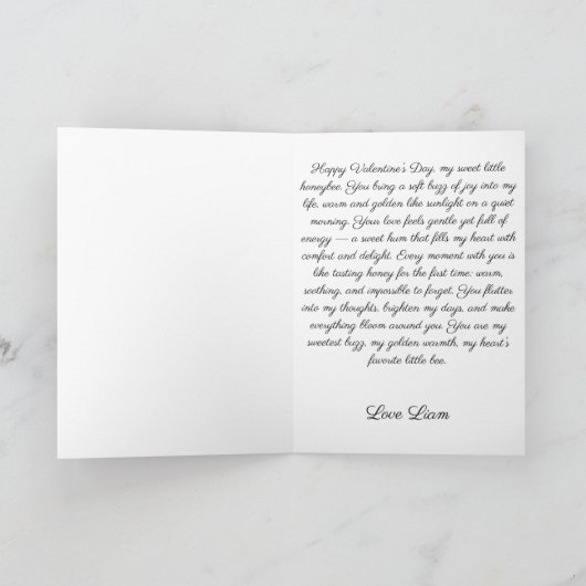 Vintage Bee Love Messenger Kaart (Binnen)