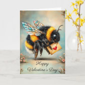 Vintage Bee Love Messenger Kaart (Gele Bloem)
