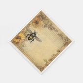 Vintage Bee & Wildflower Ephemera Lunch Napkins Servet (Hoek)