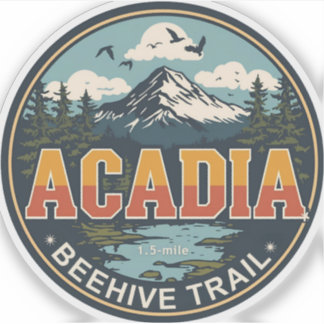 Vintage beehive trail Acadia National park gifts Sticker