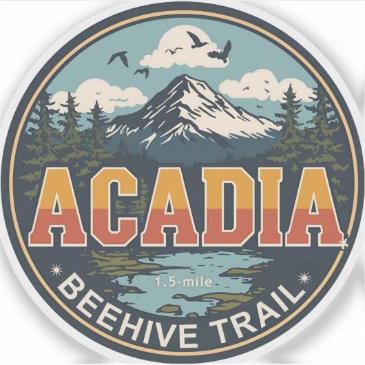 Vintage beehive trail Acadia National park gifts Sticker (Voorkant)