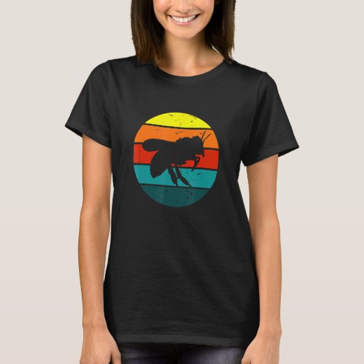 Vintage Beekeeper Retro Honey Bee Sunset T-shirt (Voorkant)