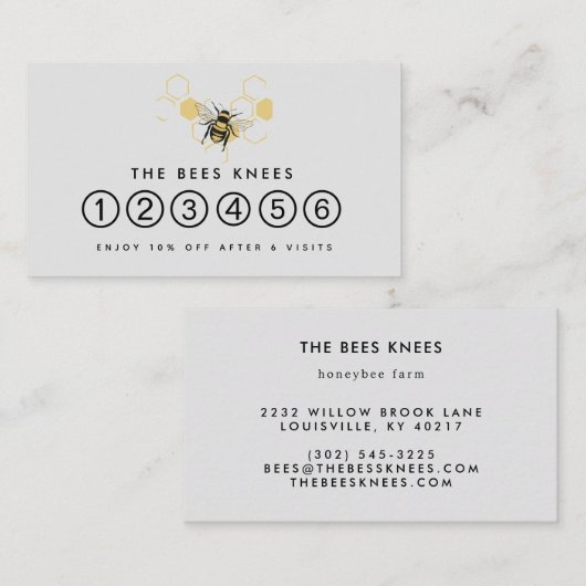 Vintage Beekeeping & Honeybee Farm Business Klantenkaartje (Voorkant / Achterkant)