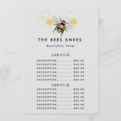 Vintage Beekeeping & Honeybee Farm Business Menu (Voorkant)