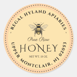 Vintage Beekeeping & Honeybee Farm Business Ronde Sticker