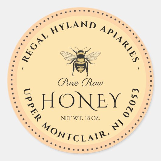 Vintage Beekeeping & Honeybee Farm Business Ronde Sticker (Voorkant)