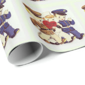 Vintage beeld Militaire Valentijn Gift Wrap Cadeaupapier (Rol Hoek)