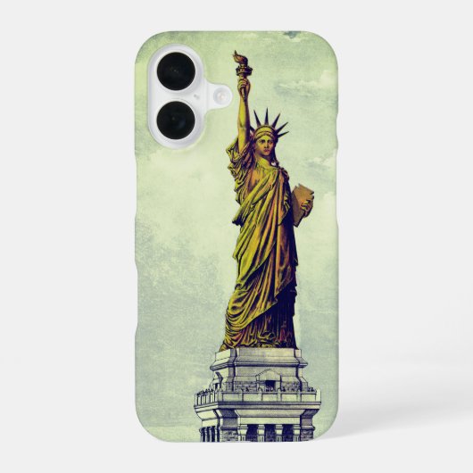 Vintage Beeld van de Vrijheid iPhone 16 Hoesje (Achterkant)