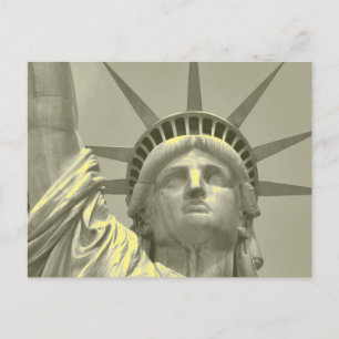 Vintage Beeld van de Vrijheid New York Close-Up Fo Feestdagenkaart