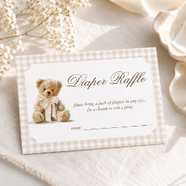Vintage Beer Baby Shower Luier Raffle Informatiekaartje