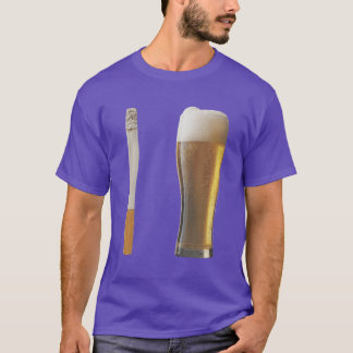 Vintage beer cigarette combo art bar life chill de t-shirt