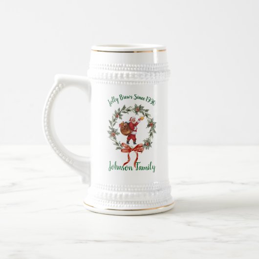 Vintage Beer Drinking Santa Claus Bierpul (Links)