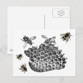 Vintage Bees Briefkaart (Voorkant / Achterkant)
