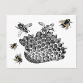 Vintage Bees Briefkaart (Voorkant)