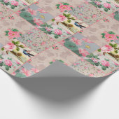  vintage behangpapier roze omwikkelpapier cadeaupapier (Hoek)