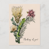 Vintage Beige Bloemenkameleon Kunst Denk Aan Jou Briefkaart (Voorkant)