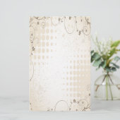 Vintage Beige Floral Briefpapier (Staand voorkant)