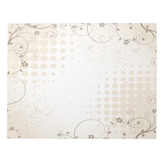 Vintage Beige Floral Notitieblok (Voorkant)