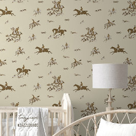 Vintage Beige Jachthonden Vosjacht Behang