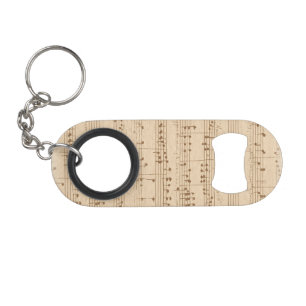 vintage beige muzieknoten mini flessenopener