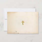 Vintage Beige Perkament Blad Orthodox Doop   Bedankkaart (Achterkant)