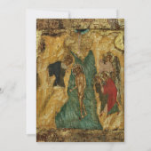 Vintage Beige Perkament Blad Orthodox Doop Kaart (Achterkant)