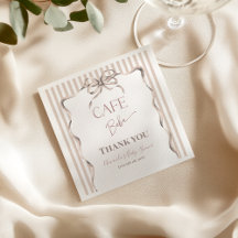Vintage Beige Strik Cafe Bebe Koffie Baby Shower