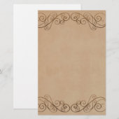 Vintage Beige Wedding Briefpapier (Voorkant / Achterkant)