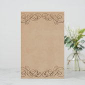 Vintage Beige Wedding Briefpapier (Staand voorkant)