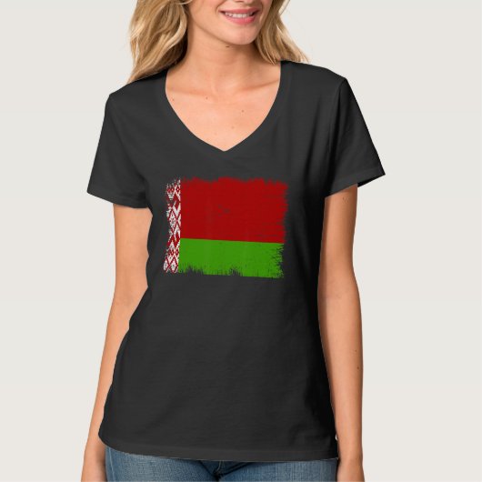 Vintage Belarus Flag Belarusian Independence Day T-shirt (Voorkant)