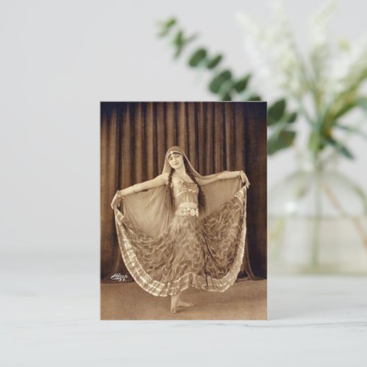  Vintage Belly Dancer Briefkaart (Staand voorkant)