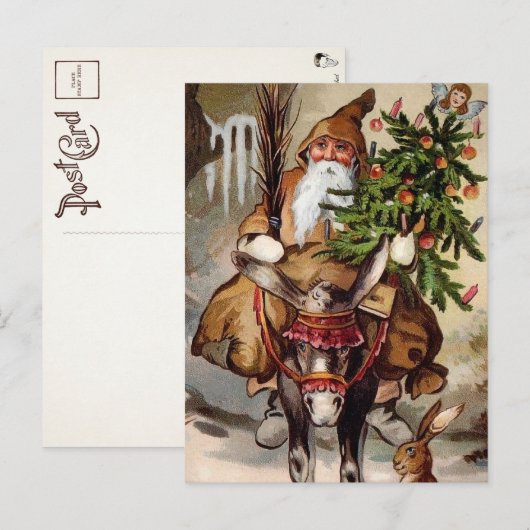 Vintage Belsnickel op een Mule Briefkaart (Voorkant / Achterkant)