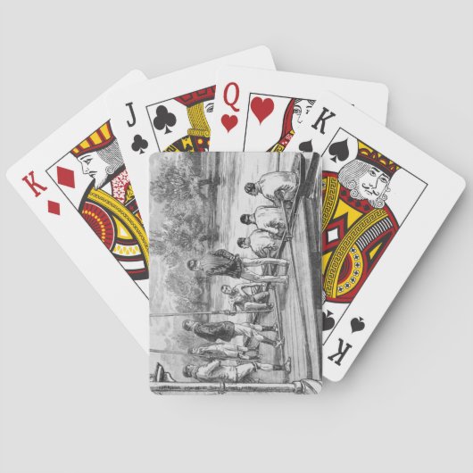 Vintage bemanningsleden Roeiers in boot aan de ste Pokerkaarten (Achterkant)