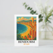 Vintage Benidorm Spain Summer Vacation Briefkaart (Staand voorkant)