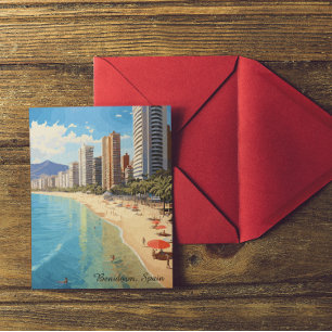 Vintage Benidorm Spanje Reis Mediterrane Briefkaart