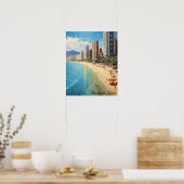 Vintage Benidorm Spanje Reis Mediterrane Poster (Keuken)
