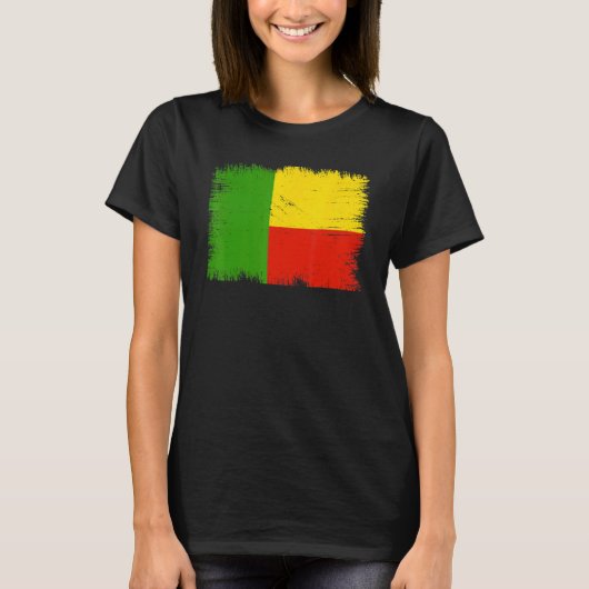 Vintage Benin Flag Beninese Independence Day T-shirt (Voorkant)