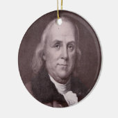 Vintage Benjamin Franklin Portrait Keramisch Ornament (Links)