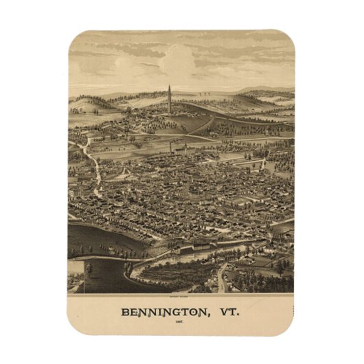 Vintage Bennington, Vermont Magneet (Verticaal)