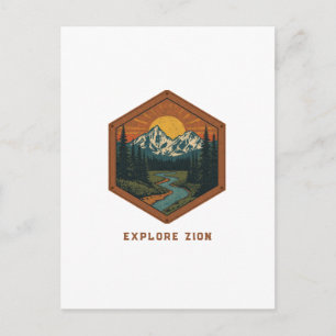 Vintage Bergavontuur Retro Badge Briefkaart